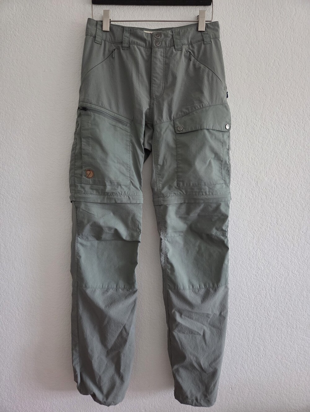 Fjallraven Women's Abisko Midsummer Zip Off Trousers Jade Green Pant Sz 26 Cargo